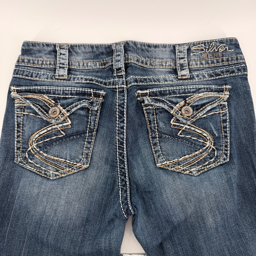 Silver Jeans Suki Surplus Bootcut Dark Wash Flap Pocket Denim Jeans 30x31.5